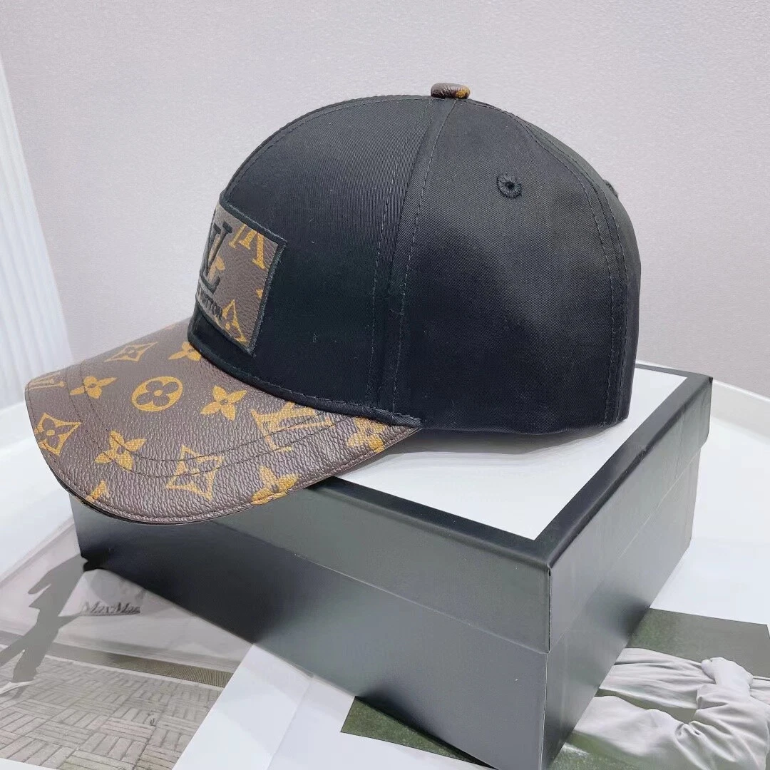 Louis Vuitton Baseball Cap, Outdoor Sport, Holiday Travel, Adjustable Hat, BLACK
