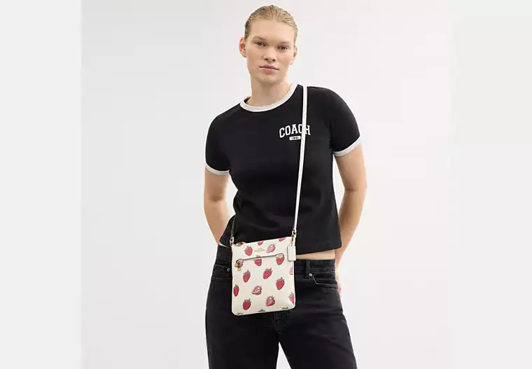 Mini Rowan File Bag With Strawberry Print