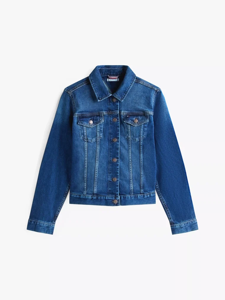Slim Fit Dark Wash Stretch-Denim Jacket