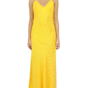 Tonal Patterned Charmeuse Dress