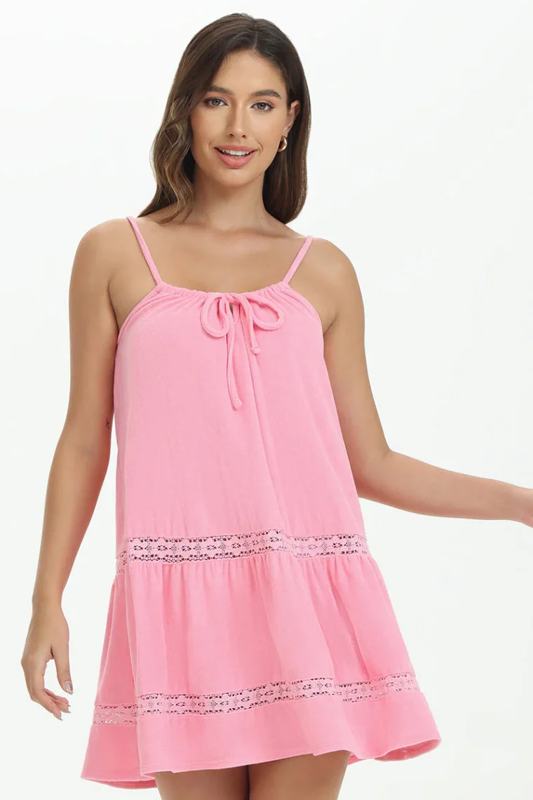 Towel Terry Lace Trim Tiered Dress by Juicy Couture