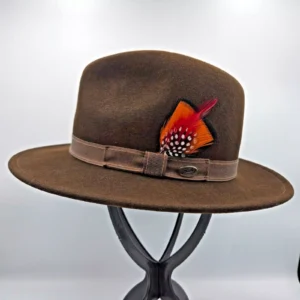 Vintage Baileys Hollywood S Brown LifeFelt Fairbanks Fedora Wool Felt Poet Hat