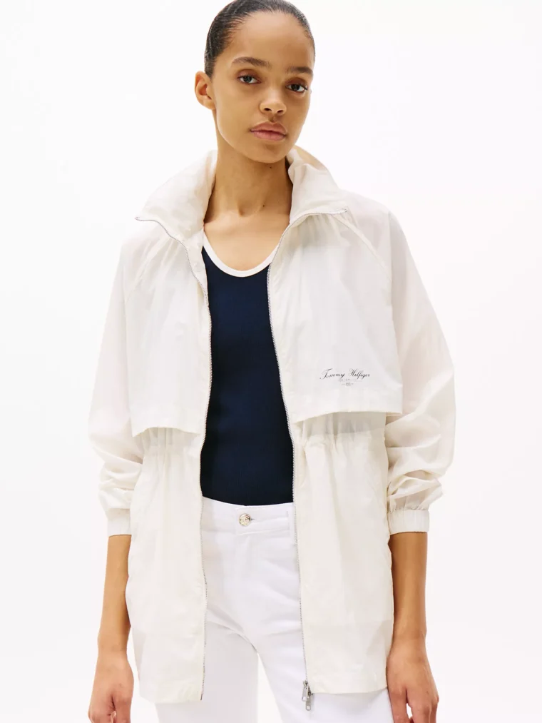 Water-Repellent Funnel Neck Windbreaker