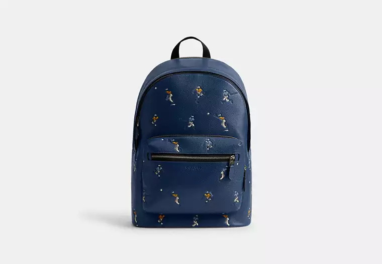 West Backpack With Baseball Print