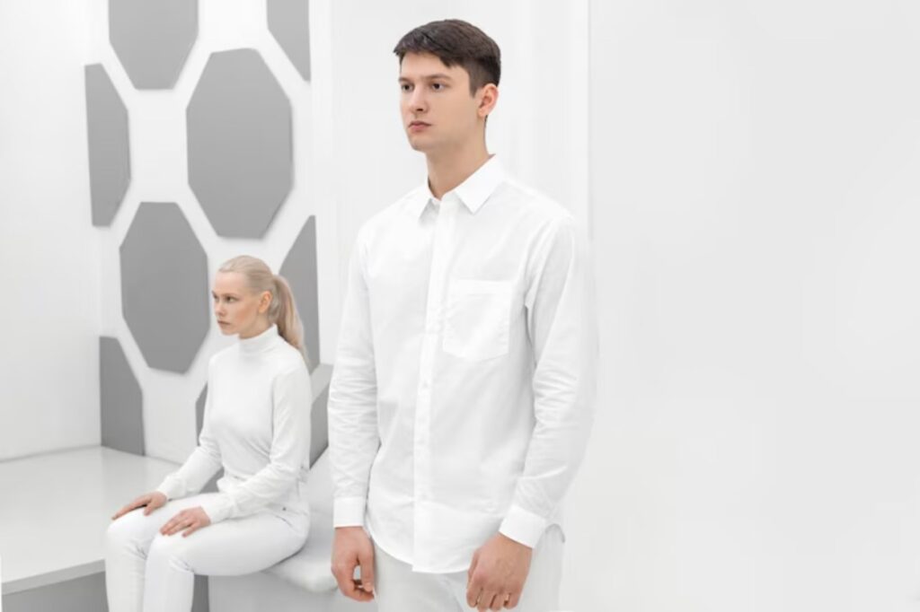 Shirt #3: White Shirt with Subtle Pattern