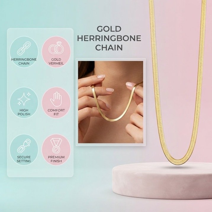 Bold Herringbone Chain Necklace