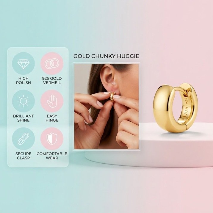Chunky Huggie Hoops