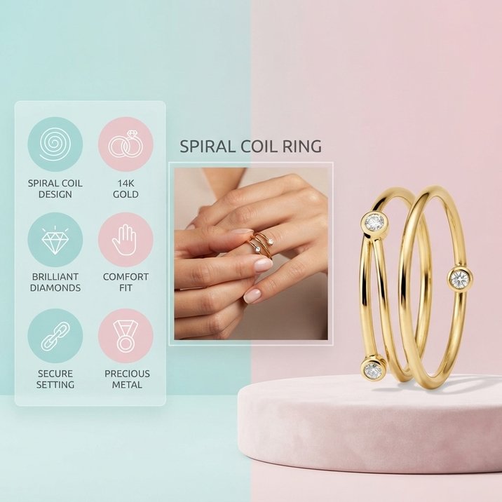 Diamond Coil Ring