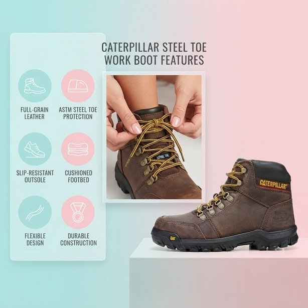 Men's Outline Steel Toe Slip Resistant Work Boot