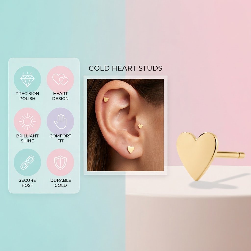 Mini Heart Studs