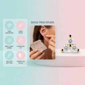 Mini Lotus Diamond Studs