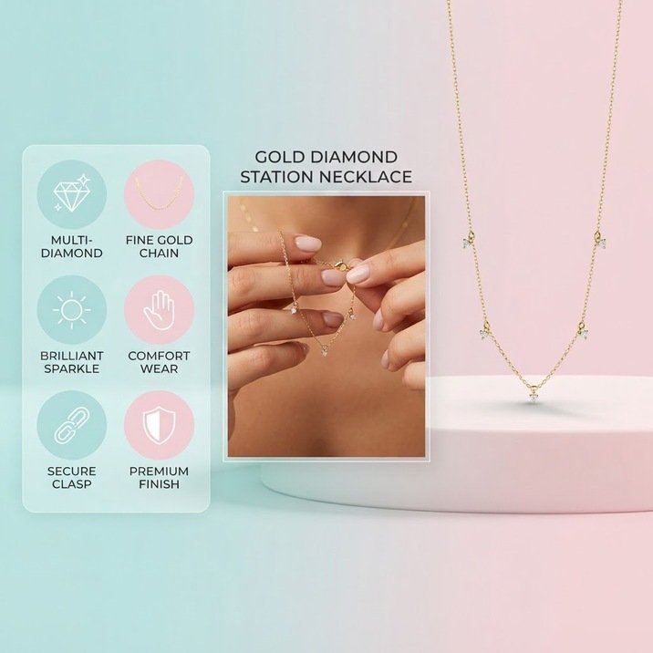Multi Station Diamond Necklace