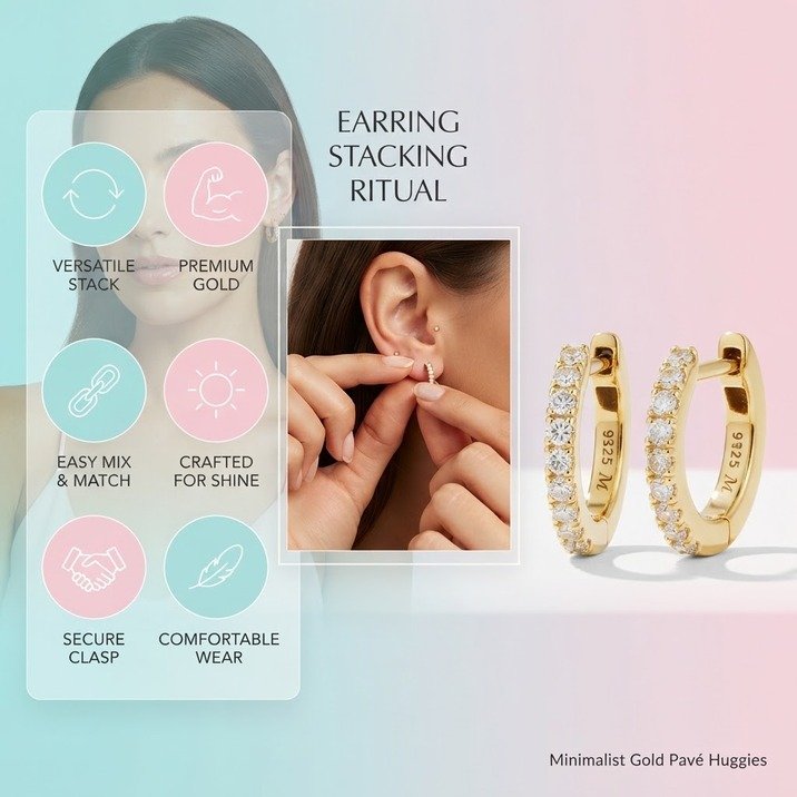 Pavé Lab Grown Sapphire Huggie Hoops