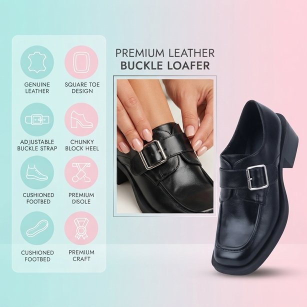 Women's Hilary Square Toe Buckle Loafer